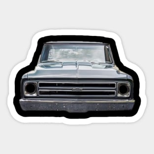 Chevy C-10 Pickup, black shirt T-Shirt Sticker